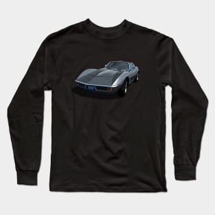 1970 Corvette Stingray in Laguna Gray Long Sleeve T-Shirt